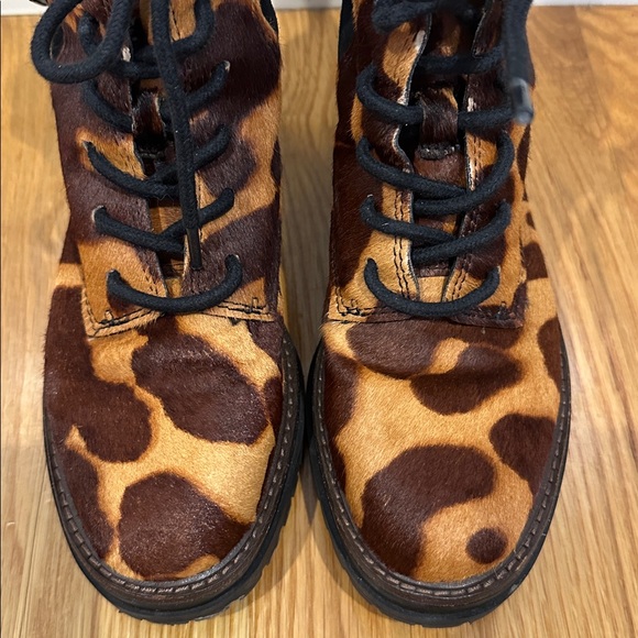 Louise eat Cie Lace Up Cow Hair Moto Boots W5.5 - Picture 5 of 7